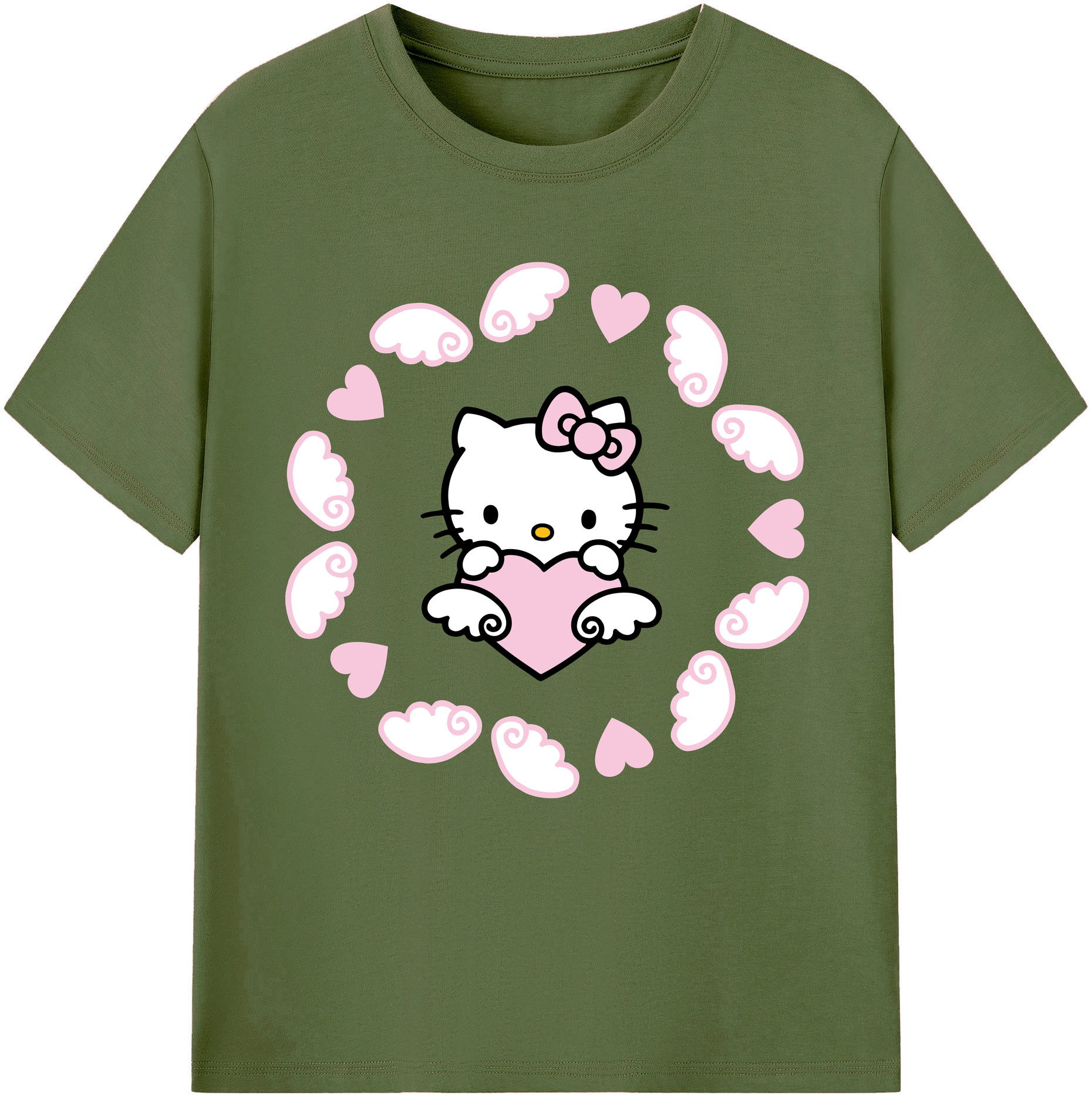 （画像用） Hello Kitty ハローキティ 綿100％半袖Tシャツ（フロントプリント）